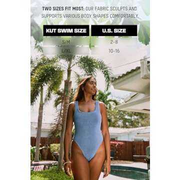 KUT & SO Womens Ribbed One Piece Swimsuit – Tummy Control Swimsuits for Women – Summer 2024 Crinkle Bathing Suits Orange Large/X-Large