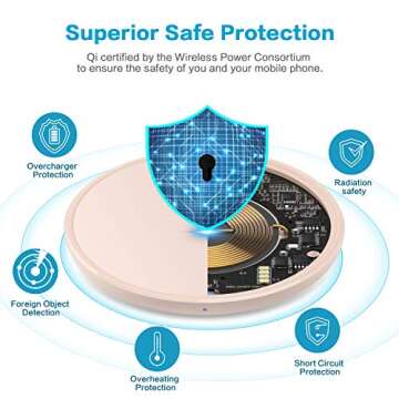 Fast Wireless Charger,Vebach 15W Max Wireless Charging Pad,Fashionable Mirror Design Compatible with iPhone 14/13 Pro Max/13 Mini/iPhone 12 Pro Max/11 Pro Max,Samsung S21/S20/Note 10 etc