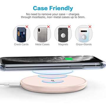 Fast Wireless Charger,Vebach 15W Max Wireless Charging Pad,Fashionable Mirror Design Compatible with iPhone 14/13 Pro Max/13 Mini/iPhone 12 Pro Max/11 Pro Max,Samsung S21/S20/Note 10 etc