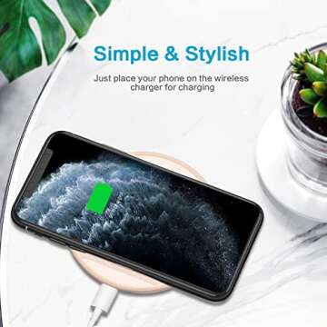 Fast Wireless Charger,Vebach 15W Max Wireless Charging Pad,Fashionable Mirror Design Compatible with iPhone 14/13 Pro Max/13 Mini/iPhone 12 Pro Max/11 Pro Max,Samsung S21/S20/Note 10 etc