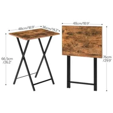 HOOBRO Folding TV Tray Tables - Stylish Set of 4