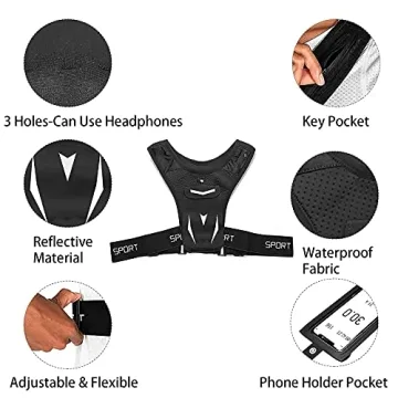 BUILOG Running Vest - Reflective Phone Holder for Jogging