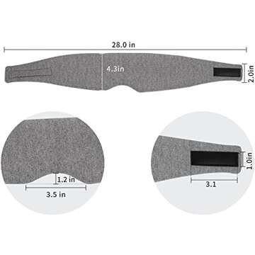 Sleep Mask for Men Women,100% Cotton Sleep Eye Mask with Fully Adjustable Strap, 100% Light Blocking Eye Mask for Sleeping, 0 Pressure Eye Covers for Travel Yoga Nap (Gray)