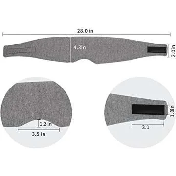 Sleep Mask for Men Women,100% Cotton Sleep Eye Mask with Fully Adjustable Strap, 100% Light Blocking Eye Mask for Sleeping, 0 Pressure Eye Covers for Travel Yoga Nap (Gray)