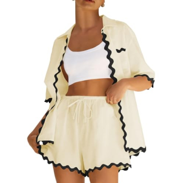 Stylish ARTFREE Women's Summer Pajama Sets Short Sleeve