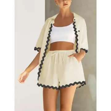 Stylish ARTFREE Women's Summer Pajama Sets Short Sleeve