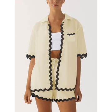 Stylish ARTFREE Women's Summer Pajama Sets Short Sleeve