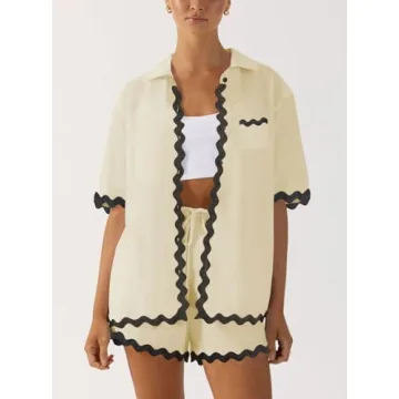 Stylish ARTFREE Women's Summer Pajama Sets Short Sleeve