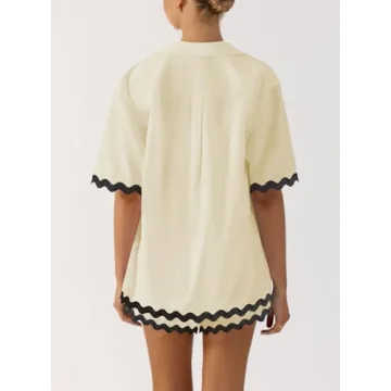 Stylish ARTFREE Women's Summer Pajama Sets Short Sleeve