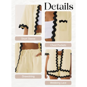 Stylish ARTFREE Women's Summer Pajama Sets Short Sleeve