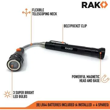 RAK Magnetic Pickup Tool & Flashlight - Perfect Gift