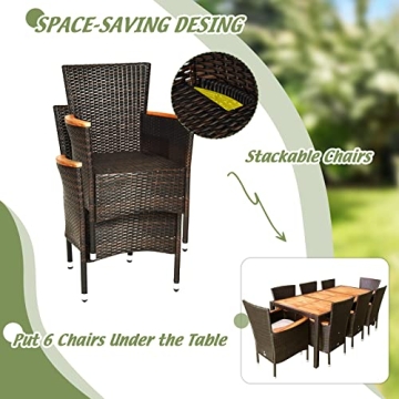 GLACER 9 Pieces Outdoor Patio Dining Set for Gatherings