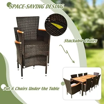 GLACER 9 Pieces Outdoor Patio Dining Set for Gatherings