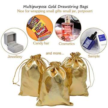 HRX Gold Gift Bags 100pcs for Weddings Parties & More