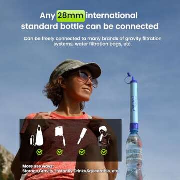Purewell Personal Water Filter Straw for Adventurers