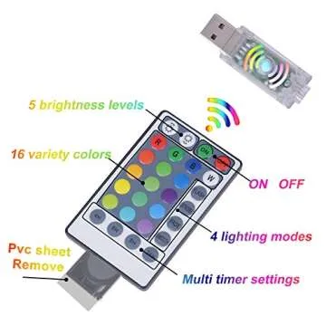 KPROE Fairy Curtain Lights 16-Color Changing String Lights