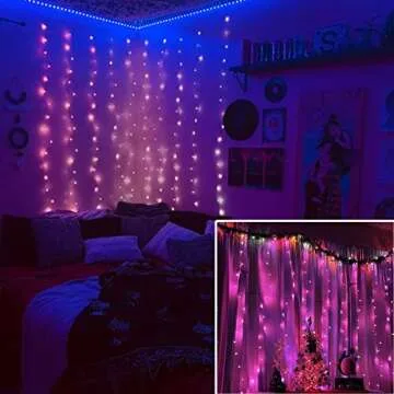 KPROE Fairy Curtain Lights 16-Color Changing String Lights