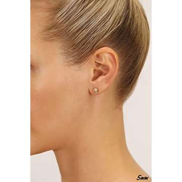 Elegant 14k Yellow Gold Diamond-cut Ball Stud Earrings for All Occasions