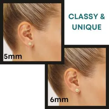 14k Yellow Gold Diamond-cut Ball Stud Earrings Perfect Gift