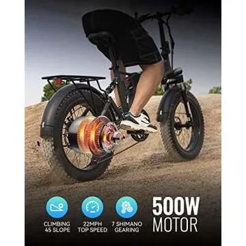 Gyroor C5Max Folding E-Bike for Adults | 500W Power