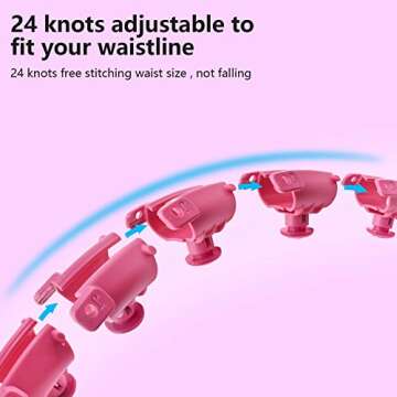 Weighted Smart Hula Hoop, 2 in 1 Abdominal Fitness Massage Hoola Hoop, 24 Detachable and Adjustable Weight Automatic Rotating Balls, Suitable for Adults and Weight Loss, and Teenagers to Exercise