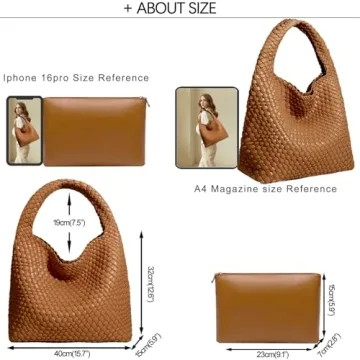 Chic Vegan Leather Hand-Woven Tote Bag for Women