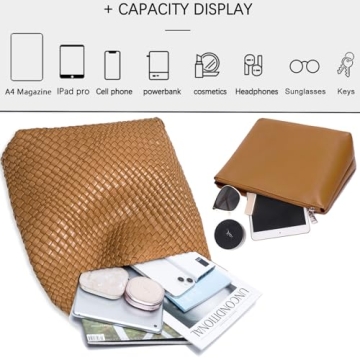 Chic Vegan Leather Hand-Woven Tote Bag for Women