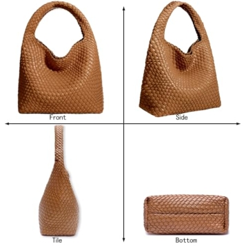 Chic Vegan Leather Hand-Woven Tote Bag for Women