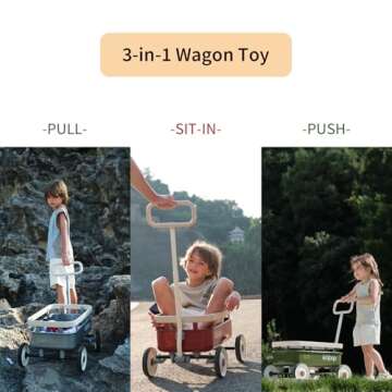 PULA-Wild 3-in-1 Kids' Pull-Along Wagon for Toddlers