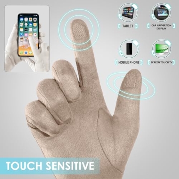 Achiou Women Winter Touchscreen Gloves Soft Comfortable Thermal Elastic Stretch Texting Glove for Traveling,Cycling,Running