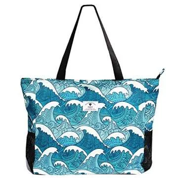 ESVAN LARGE BEACH BAG Water Resistant Lightweight 20 inch Women Oversize Tote Bag for Gym Beach Travel Pool Yoga Nurse