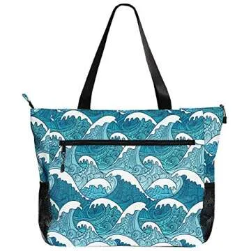 ESVAN LARGE BEACH BAG Water Resistant Lightweight 20 inch Women Oversize Tote Bag for Gym Beach Travel Pool Yoga Nurse