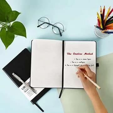 Classic Ruled Notebook/Journal - Durable Hardbound with Pen Holder, 5.3" x 8.26"