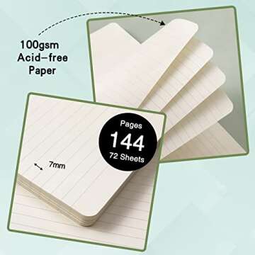 Classic Ruled Notebook/Journal with Pen Holder - 5.3” x 8.26”