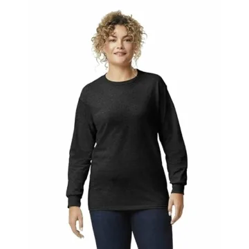 Gildan Men's Ultra Cotton Long Sleeve T-Shirt, Style G2400, Multipack, Black (2-Pack), Medium