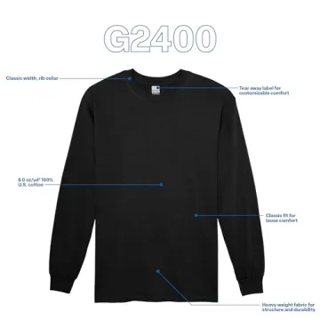 Gildan Men's Ultra Cotton Long Sleeve T-Shirt, Multipack
