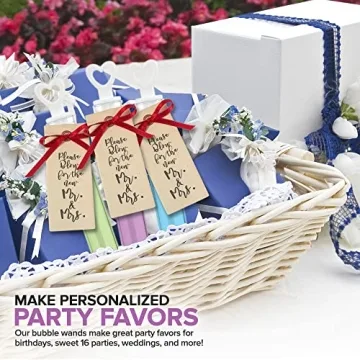 Heart-Topped Bubble Wands - 100 Count Wedding Party Favors