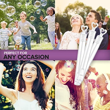 Heart-Topped Bubble Wands - 100 Count Wedding Party Favors