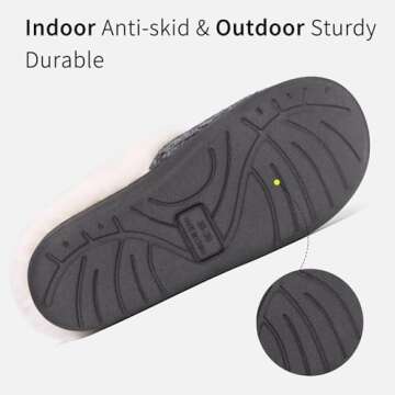 Evshine Women's Warm Chenille Knit House Slippers