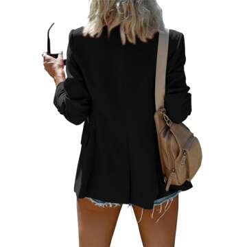 KIRUNDO Blazers for Women Casual Long Sleeve Lapel Button Open Front Suit Jackets Ladies Blazer Busi...