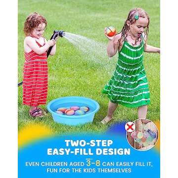 SOPPYCID 15Pcs Reusable Water Balloons, Reusable Water Balls For Kids, Easy to Fill, No Mess, Rainbow Water Balloons For Boys and Girls, Pool Outdoor Toys for Water Balloon Fights, Beach, Bath time