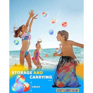 SOPPYCID 15Pcs Reusable Water Balloons, Reusable Water Balls For Kids, Easy to Fill, No Mess, Rainbow Water Balloons For Boys and Girls, Pool Outdoor Toys for Water Balloon Fights, Beach, Bath time