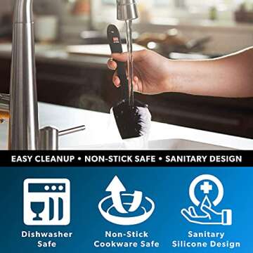 DI ORO Seamless Series Pro 14 Inch Extra Large Silicone Spatula - 600°F Heat-Resistant Rubber Spatu...