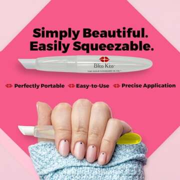 Bliss Kiss Refillable Cuticle Oil Pen for Nails - Empty 8 ml Squeeze Nail Oil Pen with brush applicator from 1-Pack