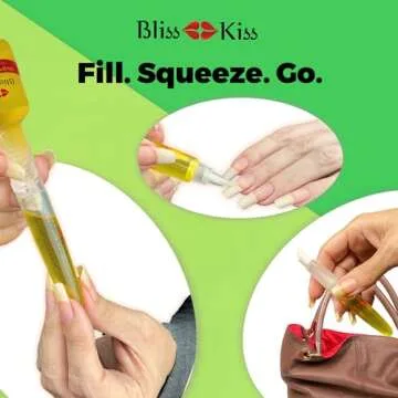 Bliss Kiss Refillable Cuticle Oil Pen for Nails - Empty 8 ml Squeeze Nail Oil Pen with brush applicator from 1-Pack