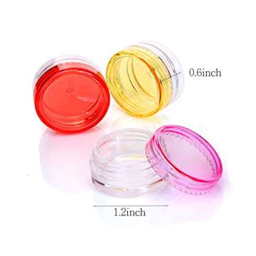 5 Gram Plastic Pot Jars 110 Pcs Cosmetic Containers 5mL Samples Container 11 Colors, Mixed Color
