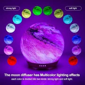 Moon Essential Oil Diffuser with LED Colors Auto Shut-Off