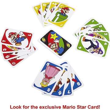 Mattel Games UNO Super Mario Card Game, Video Game Themed Travel Game in Collectible Storage Tin with Special Rule (Amazon Exclusive)