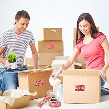 enko Fragile Stickers - 500 Labels for Safe Shipping