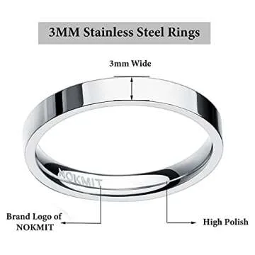 Unique NOKMIT Titanium 3mm Rings for All Occasions